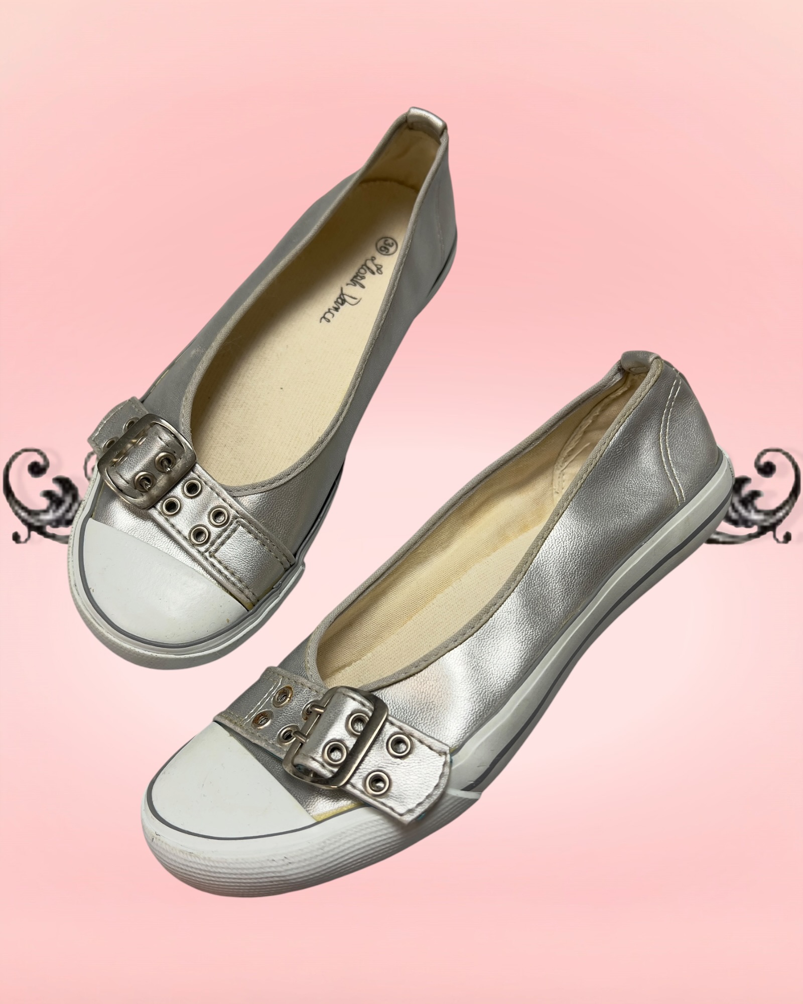 all star silver flats