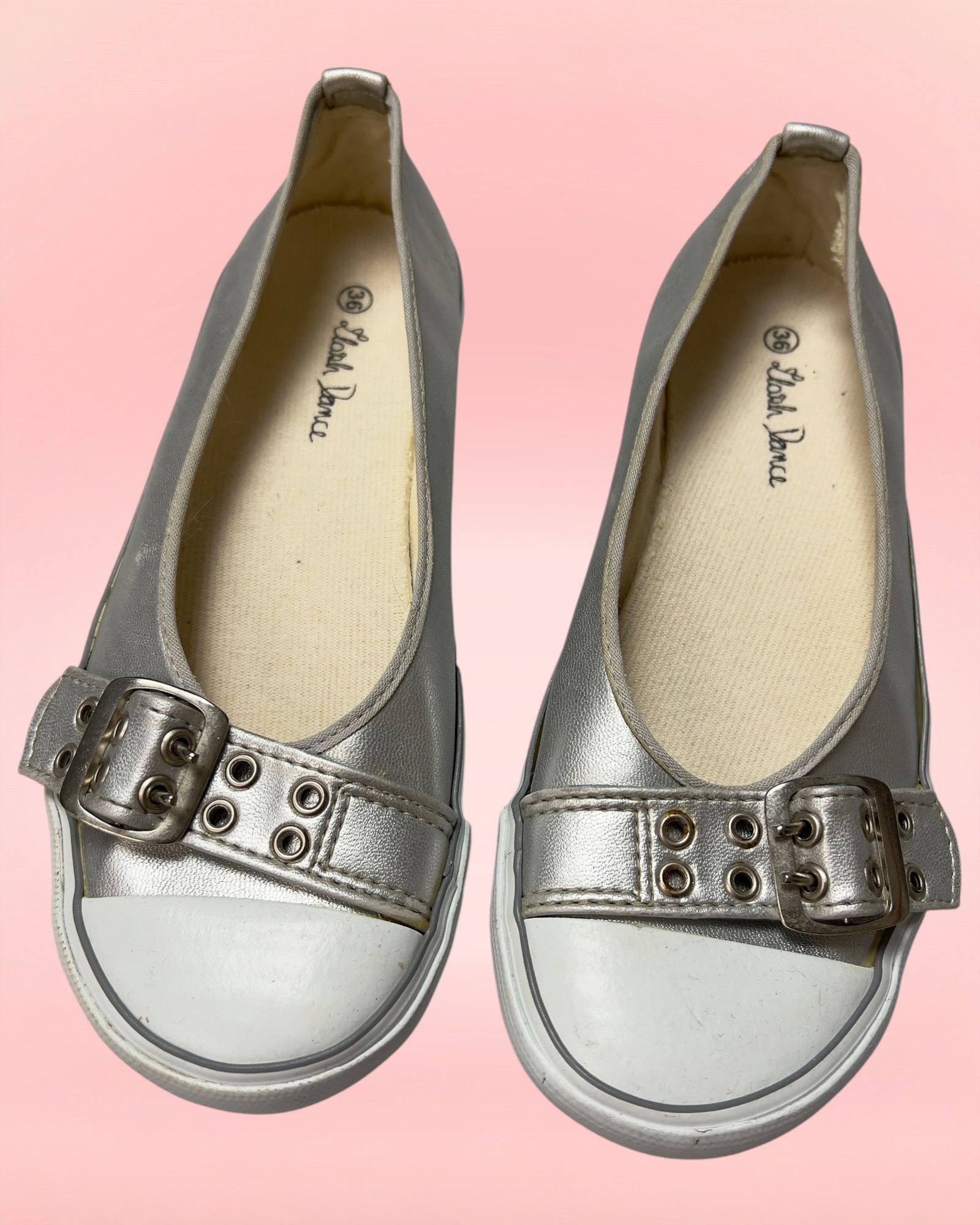 all star silver flats — frente