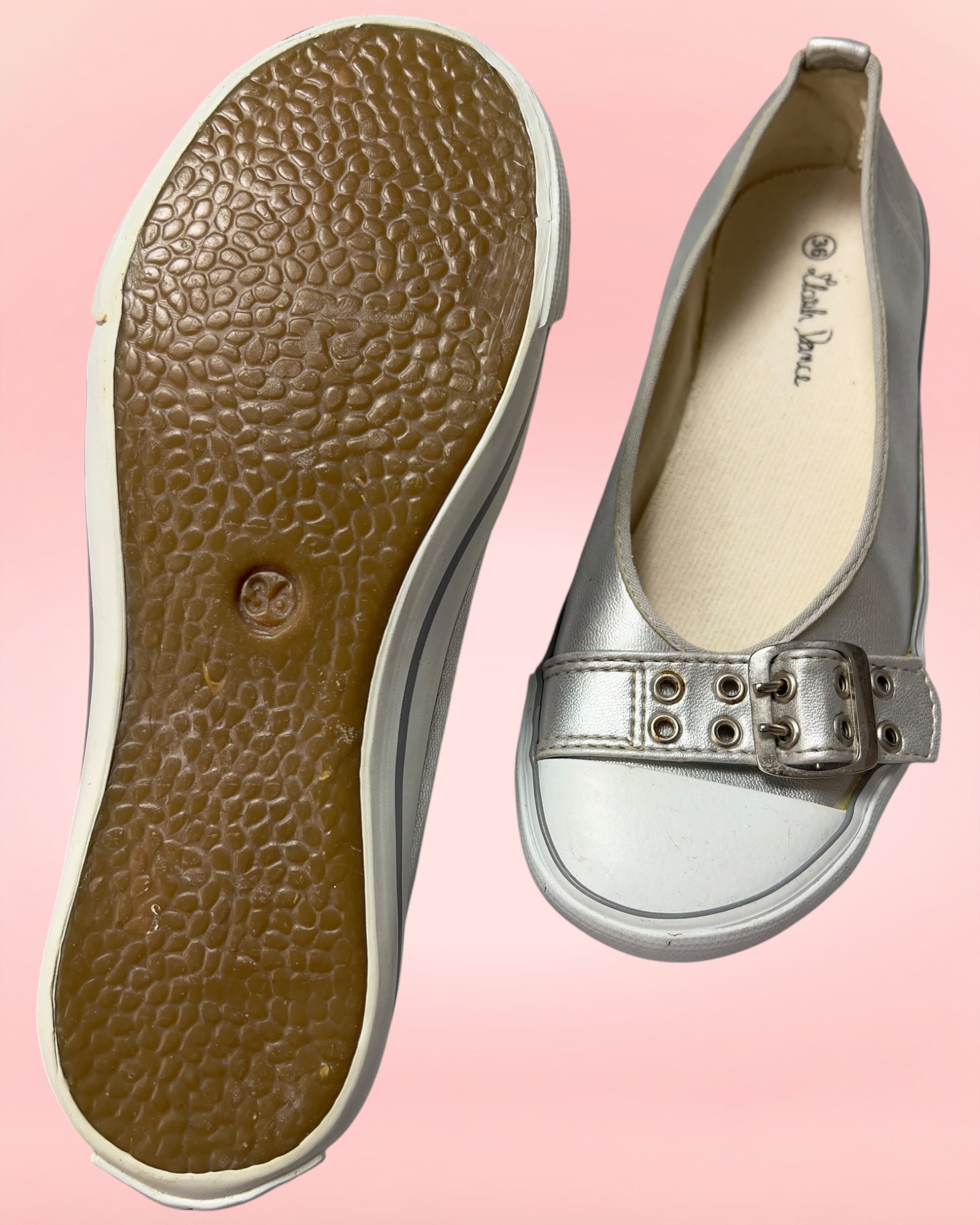all star silver flats — etiqueta